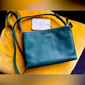 Ted Baker Double Zip Leather Crossbody Bag